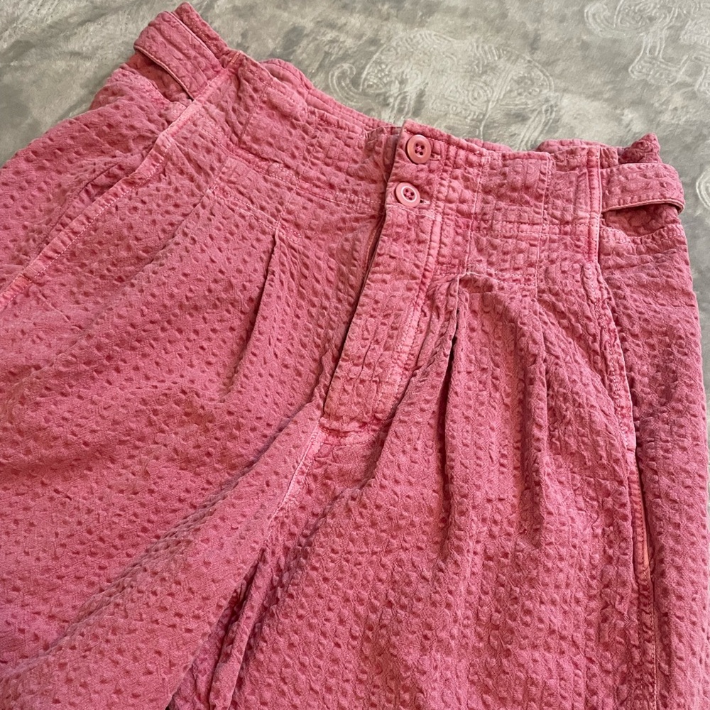 Free People Pink Textured High Waisted‎ Pants